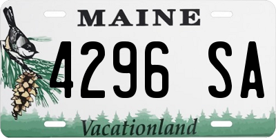 ME license plate 4296SA