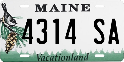 ME license plate 4314SA