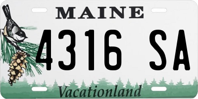 ME license plate 4316SA