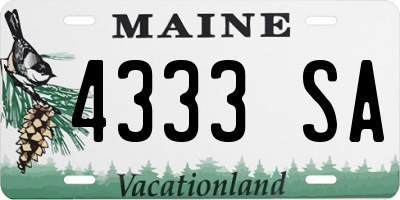 ME license plate 4333SA