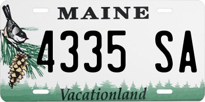 ME license plate 4335SA