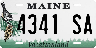 ME license plate 4341SA