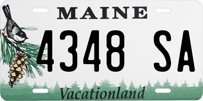 ME license plate 4348SA