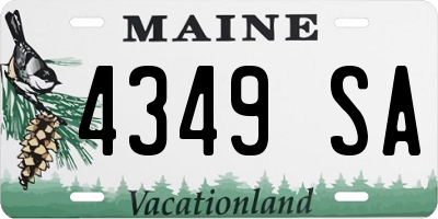 ME license plate 4349SA