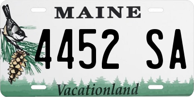 ME license plate 4452SA