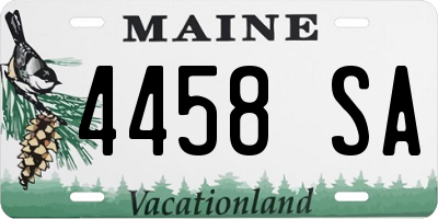 ME license plate 4458SA