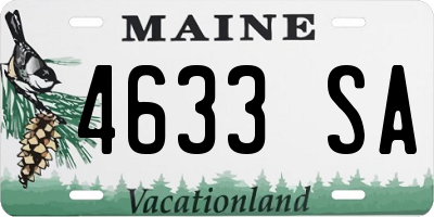 ME license plate 4633SA