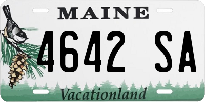 ME license plate 4642SA
