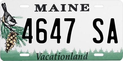 ME license plate 4647SA