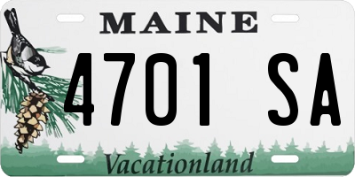 ME license plate 4701SA