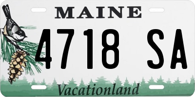 ME license plate 4718SA