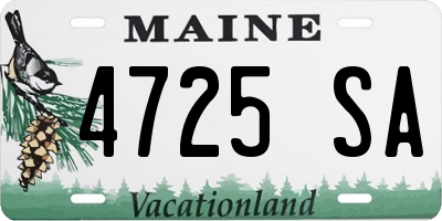 ME license plate 4725SA