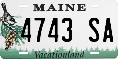 ME license plate 4743SA