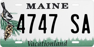 ME license plate 4747SA