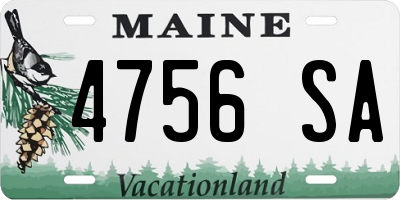 ME license plate 4756SA
