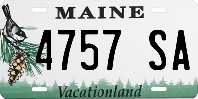 ME license plate 4757SA