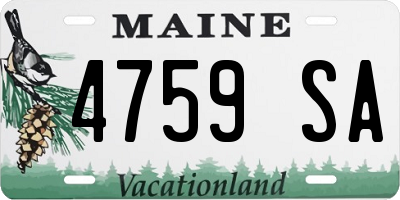 ME license plate 4759SA