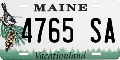 ME license plate 4765SA