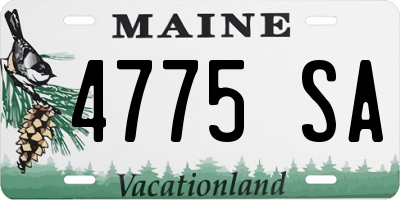 ME license plate 4775SA