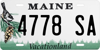ME license plate 4778SA