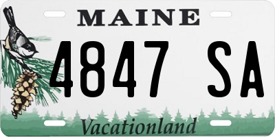 ME license plate 4847SA