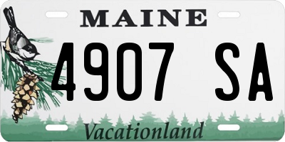 ME license plate 4907SA
