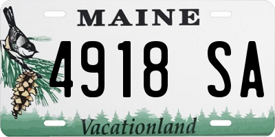 ME license plate 4918SA