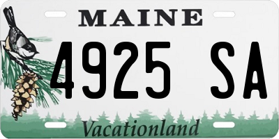 ME license plate 4925SA