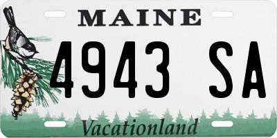 ME license plate 4943SA