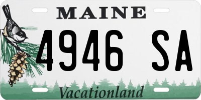 ME license plate 4946SA