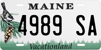 ME license plate 4989SA