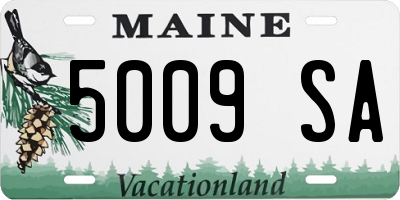 ME license plate 5009SA