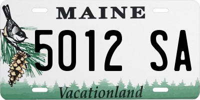 ME license plate 5012SA
