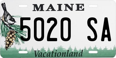 ME license plate 5020SA