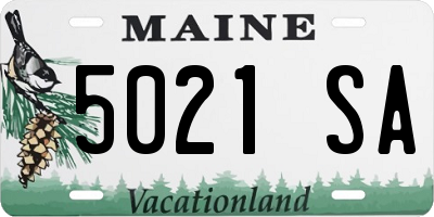 ME license plate 5021SA