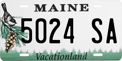 ME license plate 5024SA