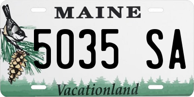 ME license plate 5035SA