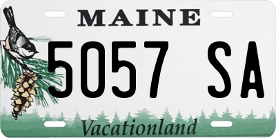 ME license plate 5057SA