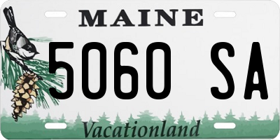 ME license plate 5060SA