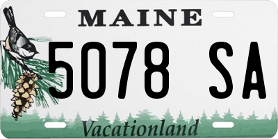 ME license plate 5078SA