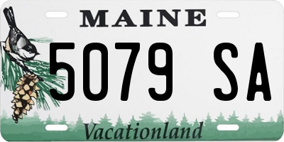ME license plate 5079SA
