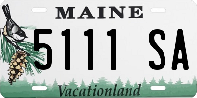 ME license plate 5111SA