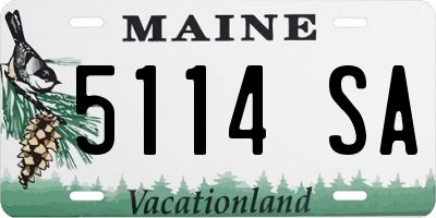 ME license plate 5114SA