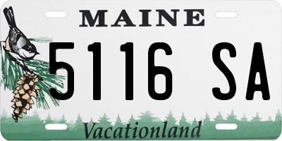 ME license plate 5116SA
