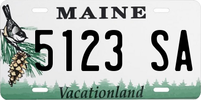 ME license plate 5123SA