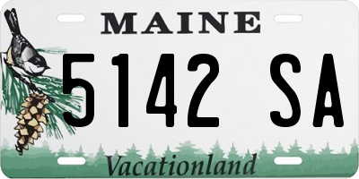 ME license plate 5142SA