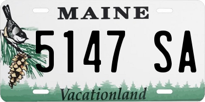 ME license plate 5147SA