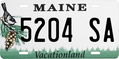 ME license plate 5204SA