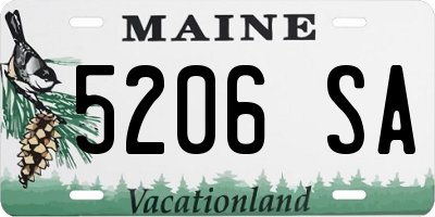 ME license plate 5206SA
