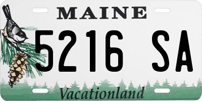 ME license plate 5216SA